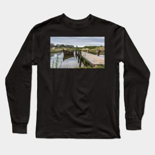 Landscape With Lake And Wooden Boat Long Sleeve T-Shirt